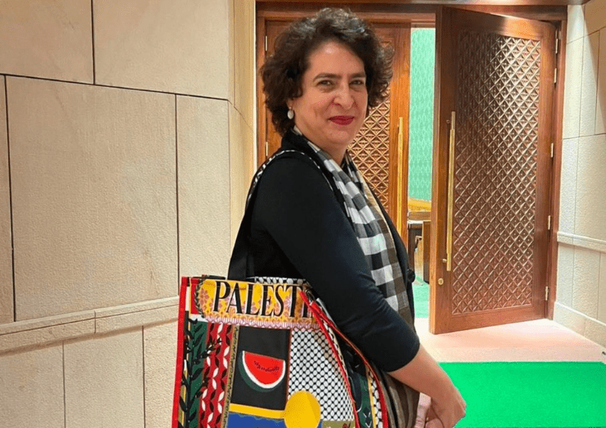 priyanka gandhi palestine bag