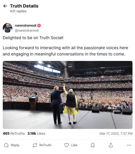 Truth Social App: डोनाल्ड ट्रंप का ट्रुथ सोशल ऐप क्या है? ट्रंप ने शेयर किया पीएम मोदी का पॉडकास्ट 1 Truth Social App 2 1