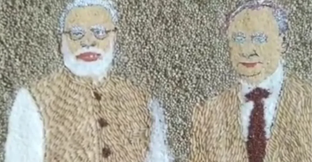 Diplomacy made of grain MP farmer paints Modi-Putin
