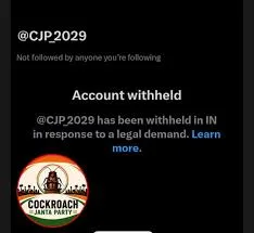 Cockroach Janata Party का X अकाउंट भारत में रोका गया, सोशल मीडिया पर तेजी से बढ़ रही थी लोकप्रियता 1 image