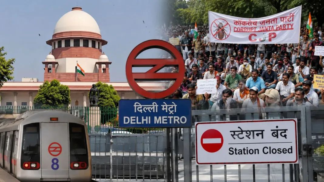 Delhi Metro station closed