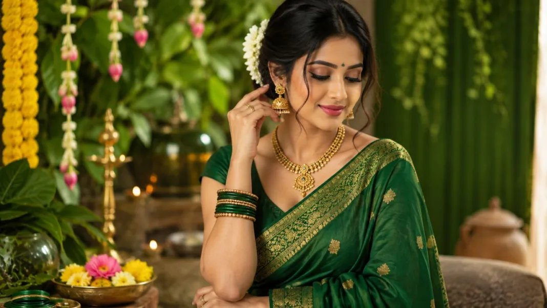 Green Saree Styling Tips